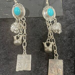 Silver and Turquoise Dangle Earrings